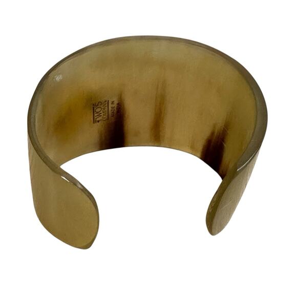 Buffalo Horn Wide Cuff Bangle Bracelet Handcrafted Bohemian Neutral - Picture 5 of 11